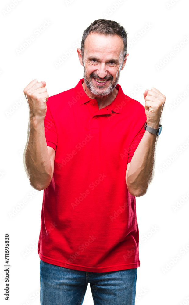 Middle age hoary senior man over isolated background celebrating surprised and amazed for success with arms raised and open eyes. Winner concept. Middle age hoary senior man over isolated background celebrating surprised and amazed for success with arms raised and open eyes. Winner concept.