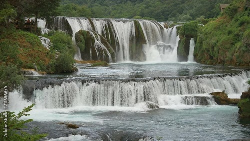 Una canyon with waterfalls cascade Strbacki buk in National Park Una near Kulen Vakuf, Bosnia and Herzegovina.