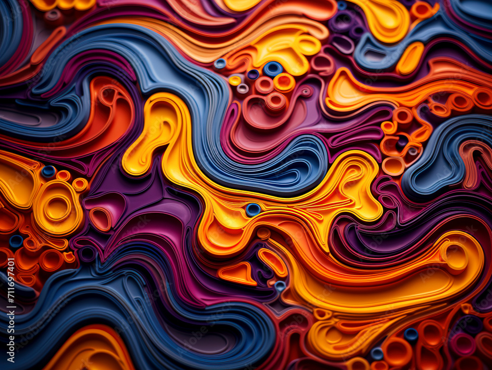 Fototapeta premium Swirling Symphony of Colorful Abstract Patterns created with Generative AI technology