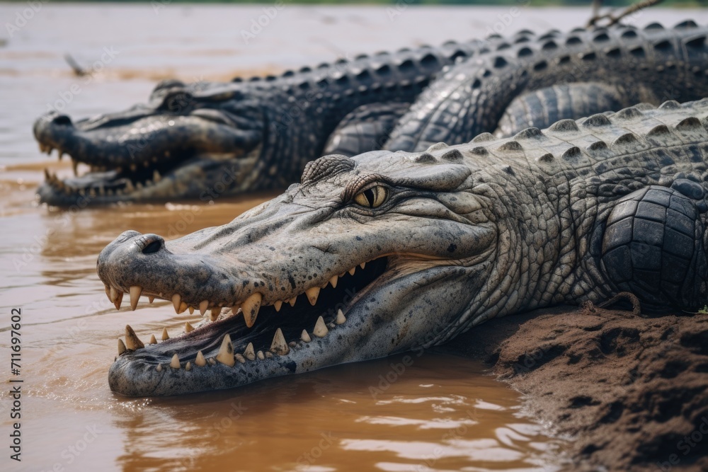 Crocodiles at Kachikally Crocodile Pool, The Gambia Crocodiles at Kachikally Crocodile Pool, The Gambia