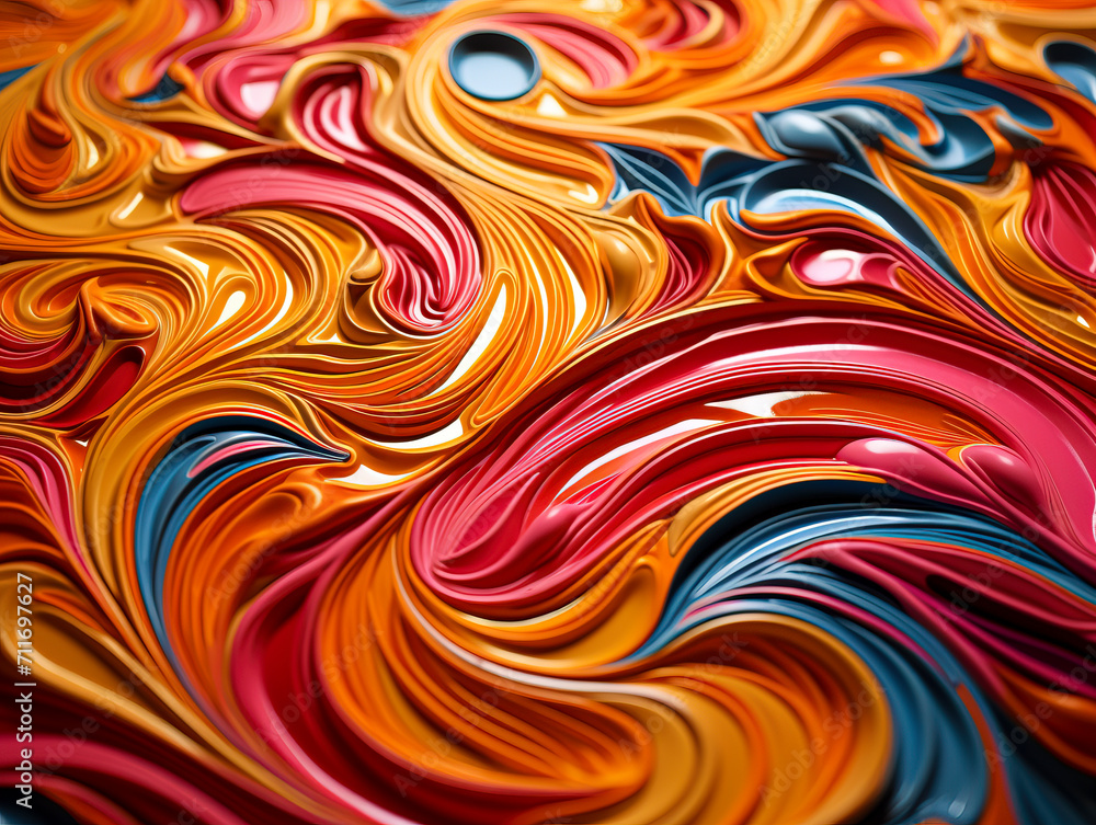Swirling Symphony of Colorful Abstract Patterns created with Generative AI technology