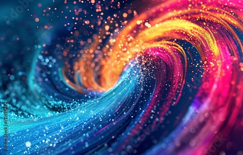 A colorful vortex that draws the eye into the depths of a sparkling, abstract space fantasy.