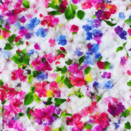 Acrylic flowers. Abstract seamless pattern. AI generated.