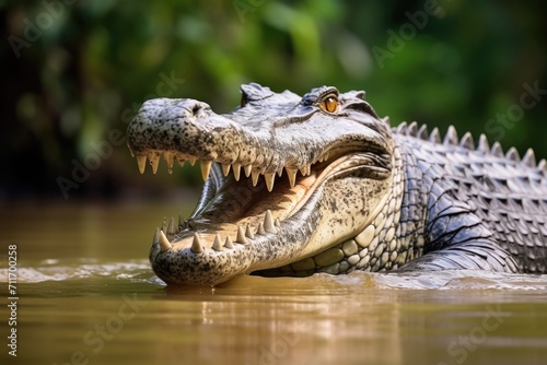 Portrait of a Saltwater Crocodile in Daintree Rainforest  Australia