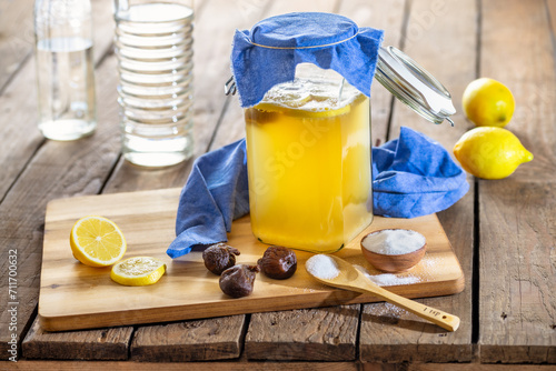 Water kefir drink - Scoby fermentation