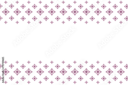 Contemporary Thai art Heart pattern, large and small square lines White background. Vector illustration.
