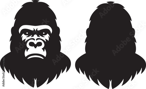Gorilla silhouette vector illustration on a white background