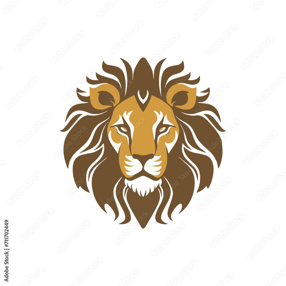 lion solid color vector, conceptual art, Lion Head Logo Design Template