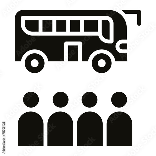 Group Excursion icon vector image. Can be used for Vacation Planning.