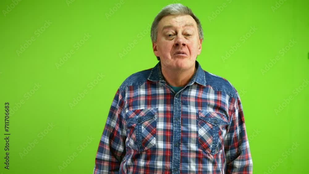Man make funny face, grimacing, fooling around. Man make funny face, grimacing, fooling around.