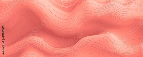 Coral background with light grey topographic lines