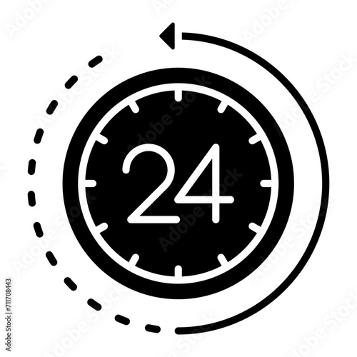 24 Hours icon vector image. Can be used for Time and Date.