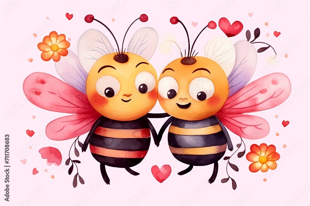 Obraz premium bee with heart