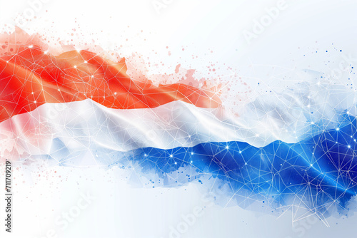 Sparkling vibrant bright Dutch flag design - Generative AI