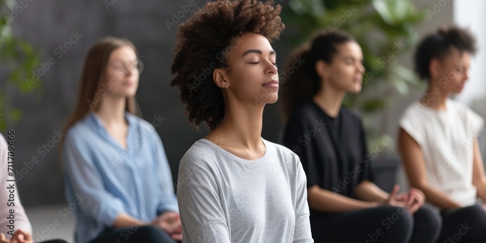 individuals engaging in mindfulness exercises or mental wellness workshops individuals engaging in mindfulness exercises or mental wellness workshops