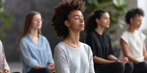 individuals engaging in mindfulness exercises or mental wellness workshops