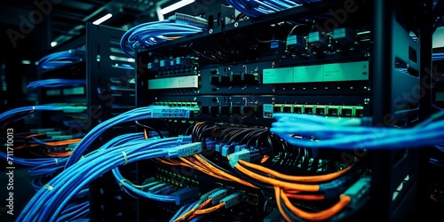 Fiber optic network hub and patch cables