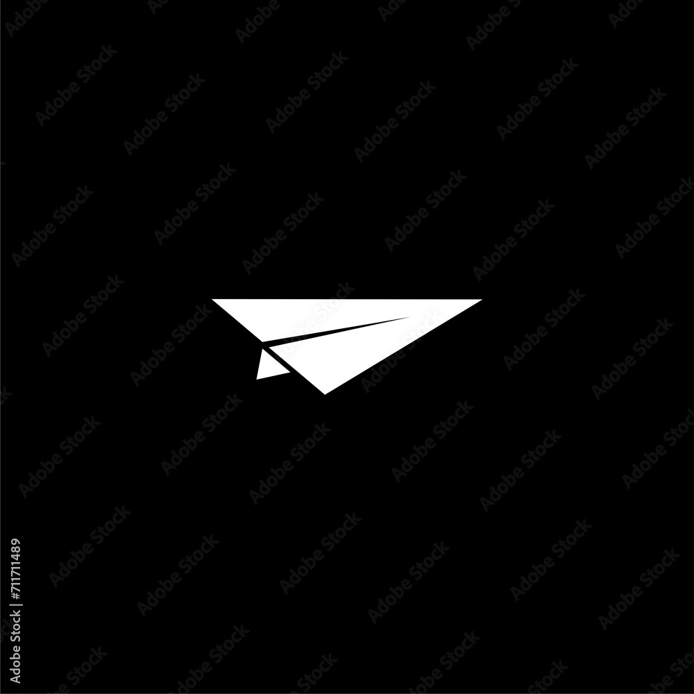 Paper plane icon isolated on black background Paper plane icon isolated on black background