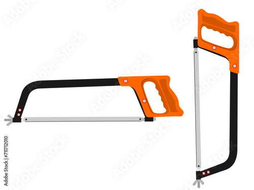 Metal cutting saw on white background.