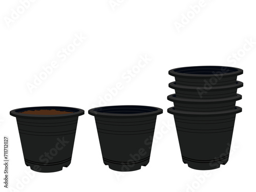 Plastic pot with white background.