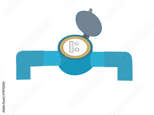 Water meter on white background.