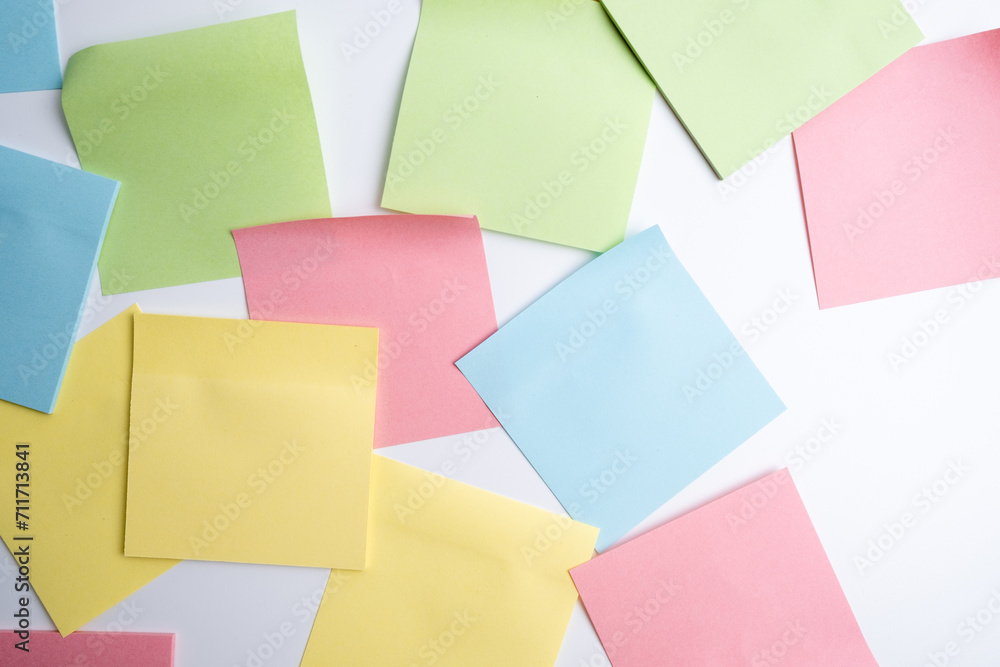 Mockup of many blank colorful office stickers on a colored background. Place for text. Concept ideas and notes
Mockup of many blank colorful office stickers on a colored background. Place for text. Concept ideas and notes
