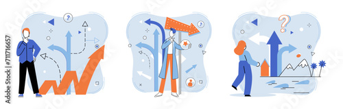 Decision vector illustration. Success often stems from well thought out decisions and effective strategies The achievement perfection requires careful thought and consideration different ideas