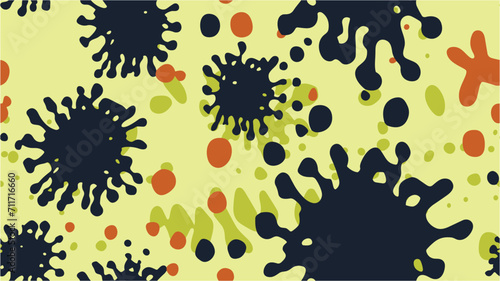 Omicron. Virus. Corona virus 19 That is pandemic around the world. Seamless pattern. Test Danger Sign Neon Sick Medicine Background. Hepatitis C. Vector illustration.