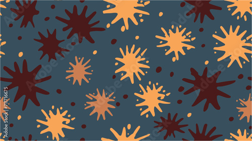 Disease. Vector illustration. Christmas pattern. Design for websites, wrapping, print. Pom poms of seamless pattern. Paint stains. Background with plants. Dangerous fungus. photo