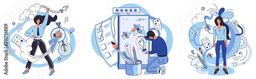Artistic imagination vector illustration. Art and craft, held in hands imaginative minds, sculpt narratives transcend cultural boundaries The artists creative thinking, akin to sculptors chisel