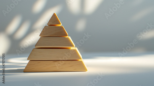 Un pyramide en bois avec plusieurs echelons pour représenter la hiérarchie photo