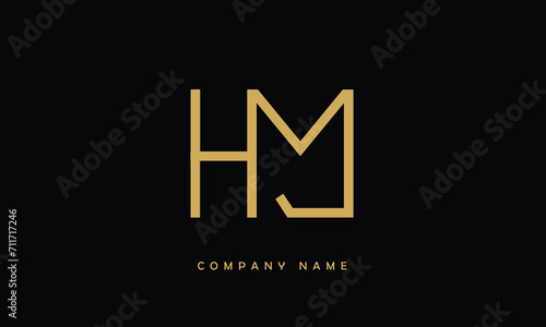 HM, MH, H, M Abstract Letters Logo Monogram