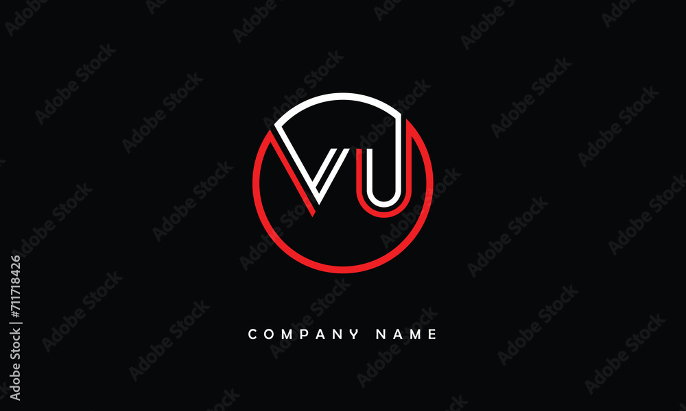 VU, UV, V, U Abstract Letters Logo Monogram VU, UV, V, U Abstract Letters Logo Monogram