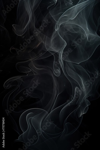 Empty dark background with black smoke