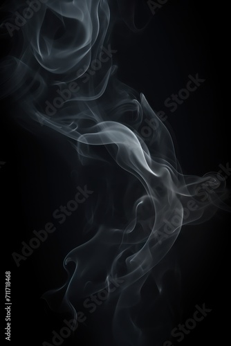 Empty dark background with black smoke