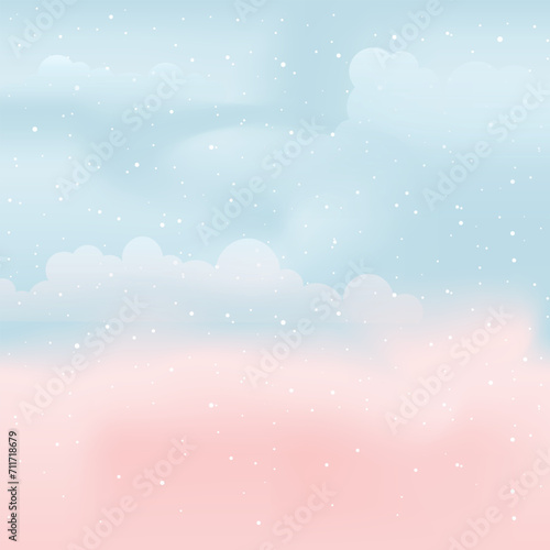 Cute kawaii dreamy fantasy sky background