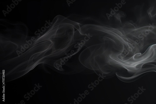 Empty dark background with gray smoke