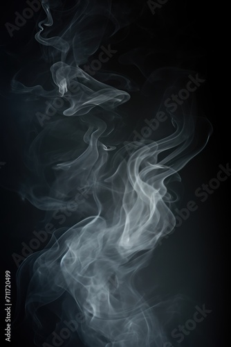 Empty dark background with gray smoke