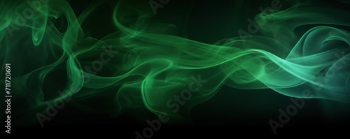 Empty dark background with green smoke