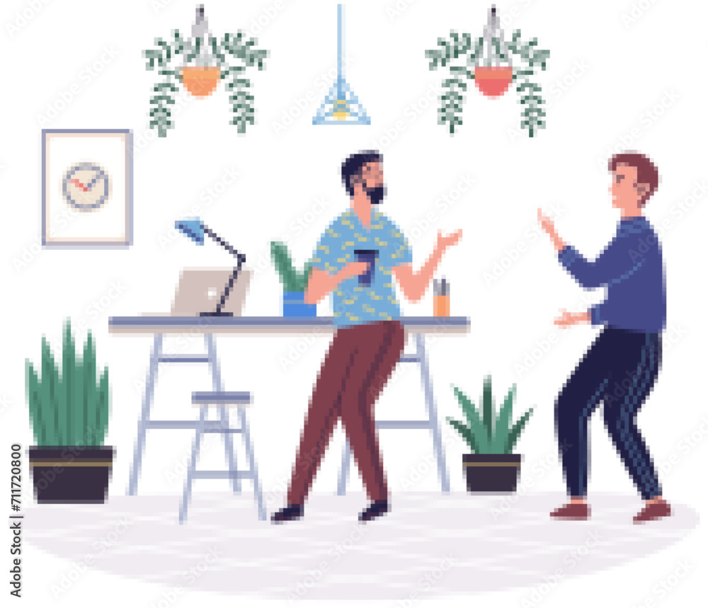 Fototapeta premium Break room vector illustration. The break room provides carefree and idyllic environment for relaxation Rest in calm and peaceful room to rejuvenate your mind and body Enjoy break in comfortable