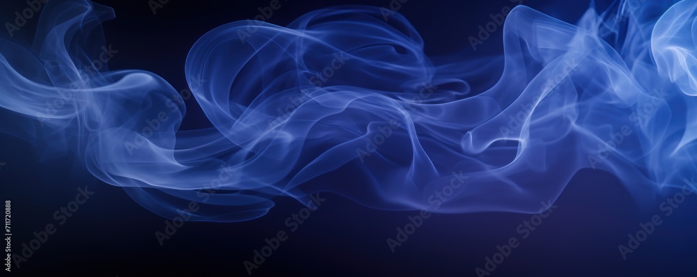 Empty dark background with indigo smoke