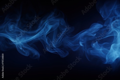 Empty dark background with indigo smoke