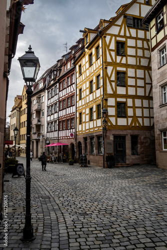 walking through the streets of the old town of Nuremberg