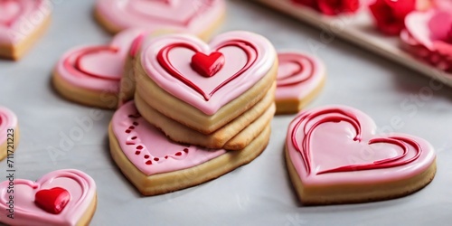 heart shaped cookies on a plate