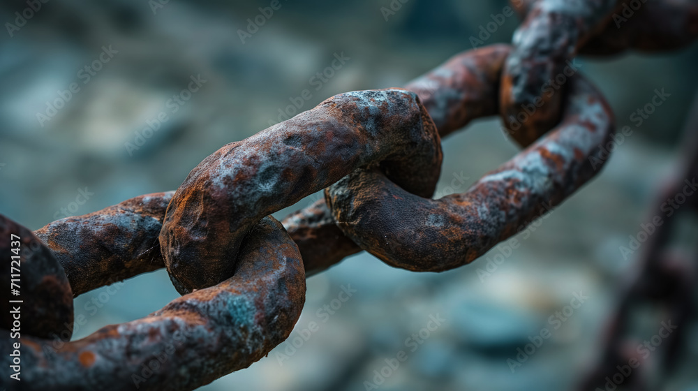 Close-up of a rusty metal chain link. Close-up of a rusty metal chain link.