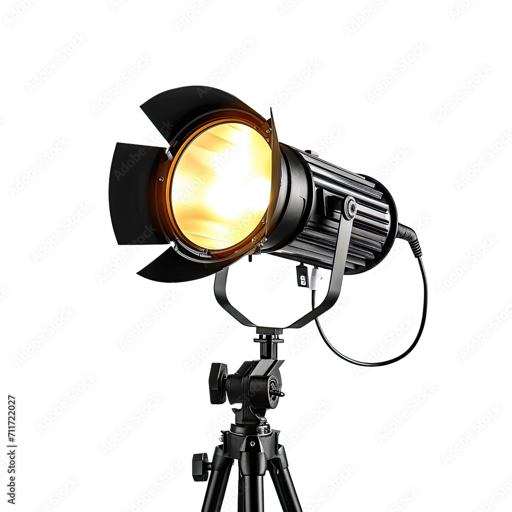 Show stage spotlight lamp isolated on white or transparent background - obrazy, fototapety, plakaty 
