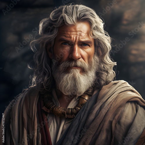 Old and wise David, king of Israel.  Old testament character from the bible, David. photo