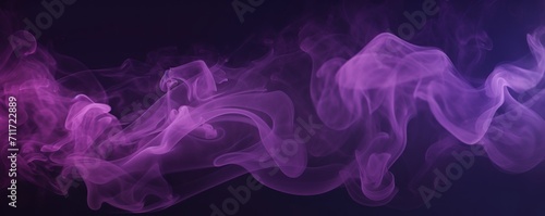 Empty dark background with lilac smoke