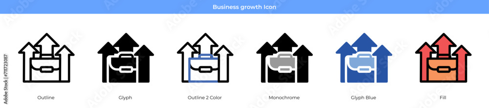 Business growth Icon Set
