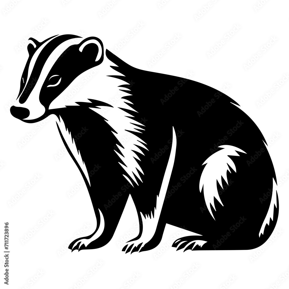 badger standing black silhouette logo svg vector, badger icon illustration. badger standing black silhouette logo svg vector, badger icon illustration.